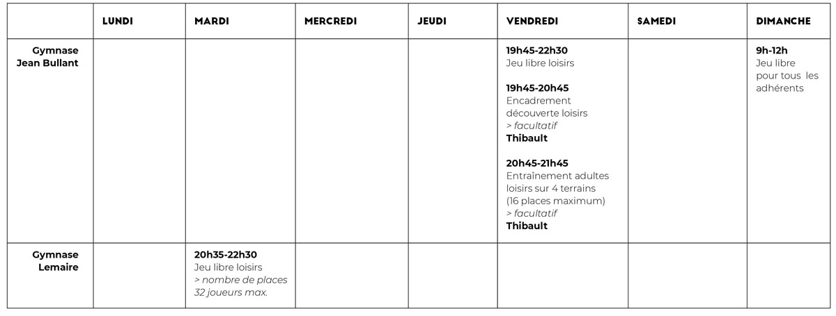 Creneaux Loisirs 2019 2020